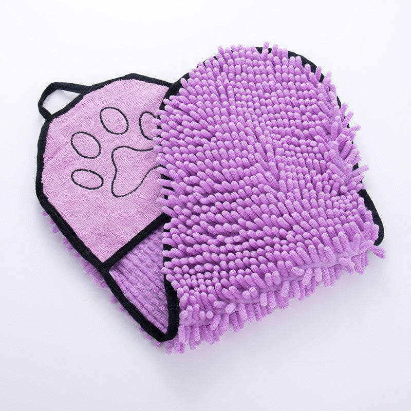 Gant serviette de bain absorbant pour chien et chat
