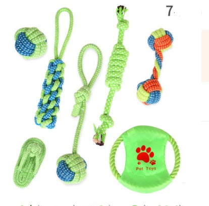 Set 9 pièces de jouets à mâcher en corde de coton pour chien et chat