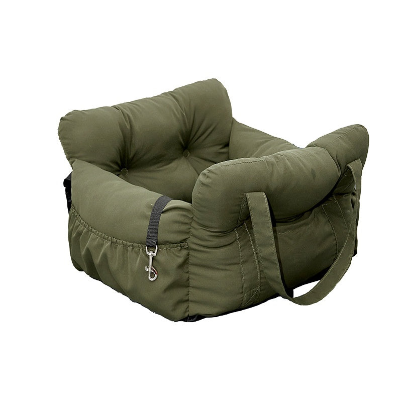 Détail de la sangle de fixation ceinture de sécurité du panier de voyage