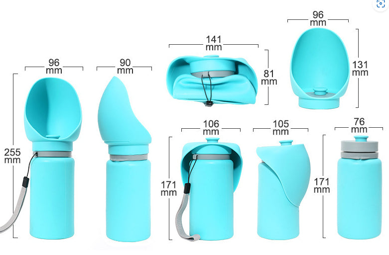 Gourde de voyage pliable pour chien et chat, vue détaillée