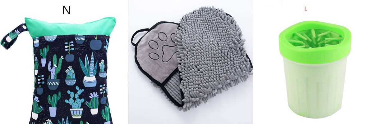 Gant serviette de bain pour animaux, vue de dos