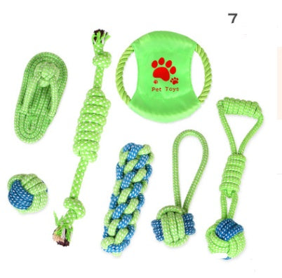 Set de jouets à mâcher en corde de coton tressé pour chien et chat, vue d'ensemble