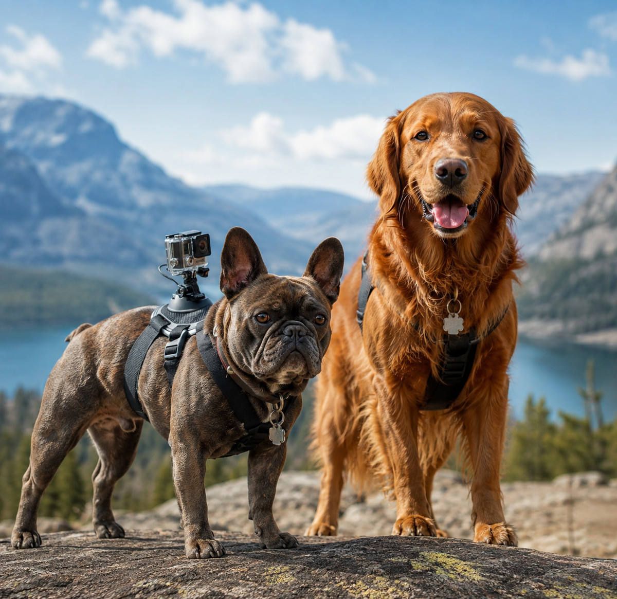 Harnais GoPro pour chien, matière imperméable