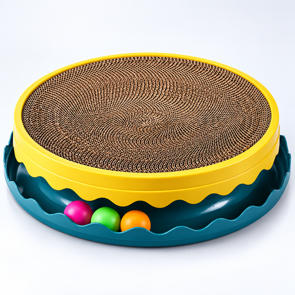 Ronde Krabpaal voor Katten met Ingebouwde Bal – Interactief Speelgoed, 3 Kleuren