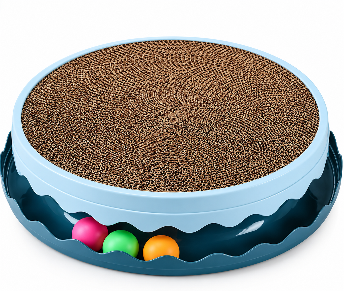 Ronde Krabpaal voor Katten met Ingebouwde Bal – Interactief Speelgoed, 3 Kleuren