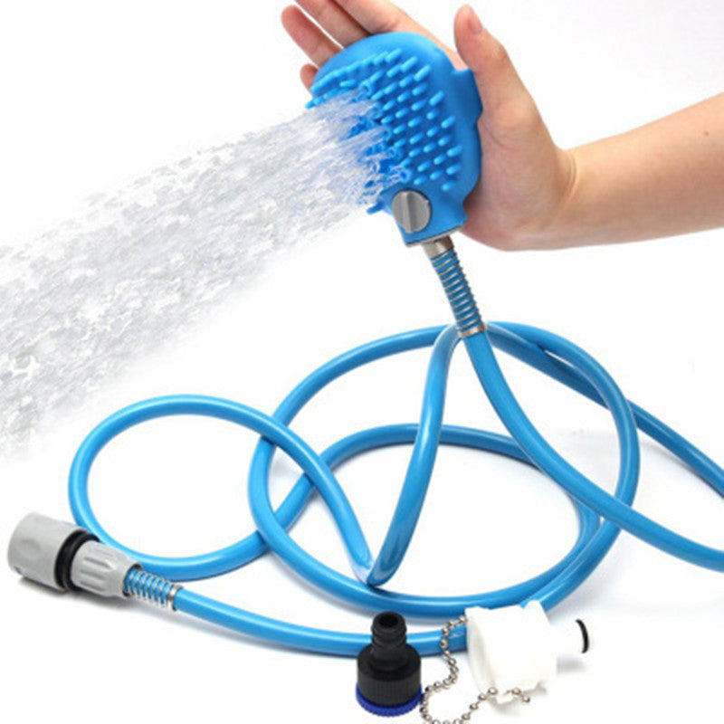 Brosse-douchette de bain anti-stress pour chien et chat - vue d'ensemble