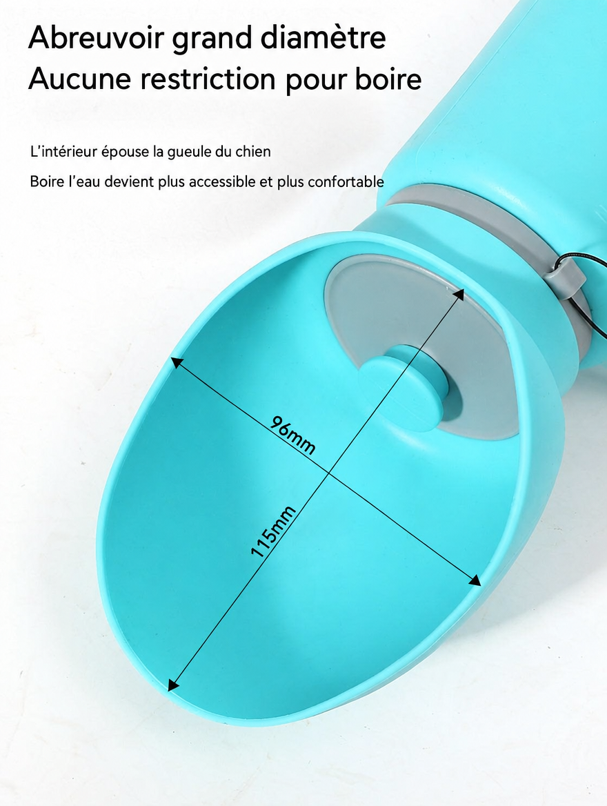 Gourde pour chien et chat avec grand abreuvoir de 96 x 115 mm