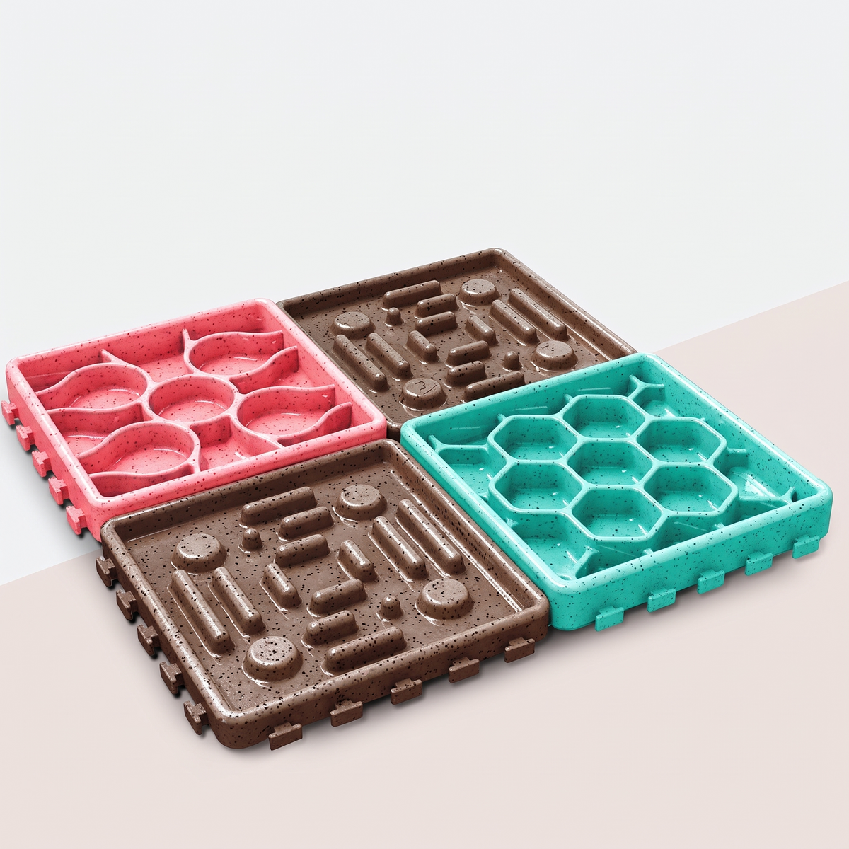 Tapis anti-glouton pour chien, plaques à lécher café et rouge