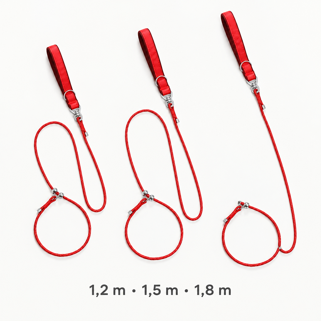 Laisse en P pour chien en 3 longueurs : 1,2 m, 1,5 m et 1,8 m