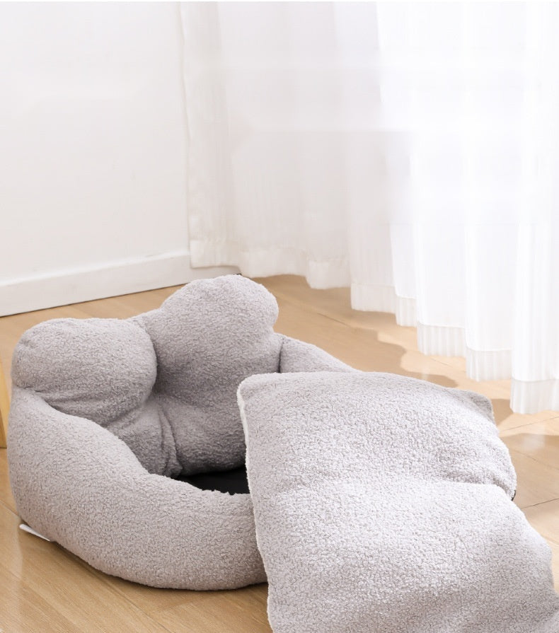 Lit en forme de cœur peluche Teddy pour chat et chien